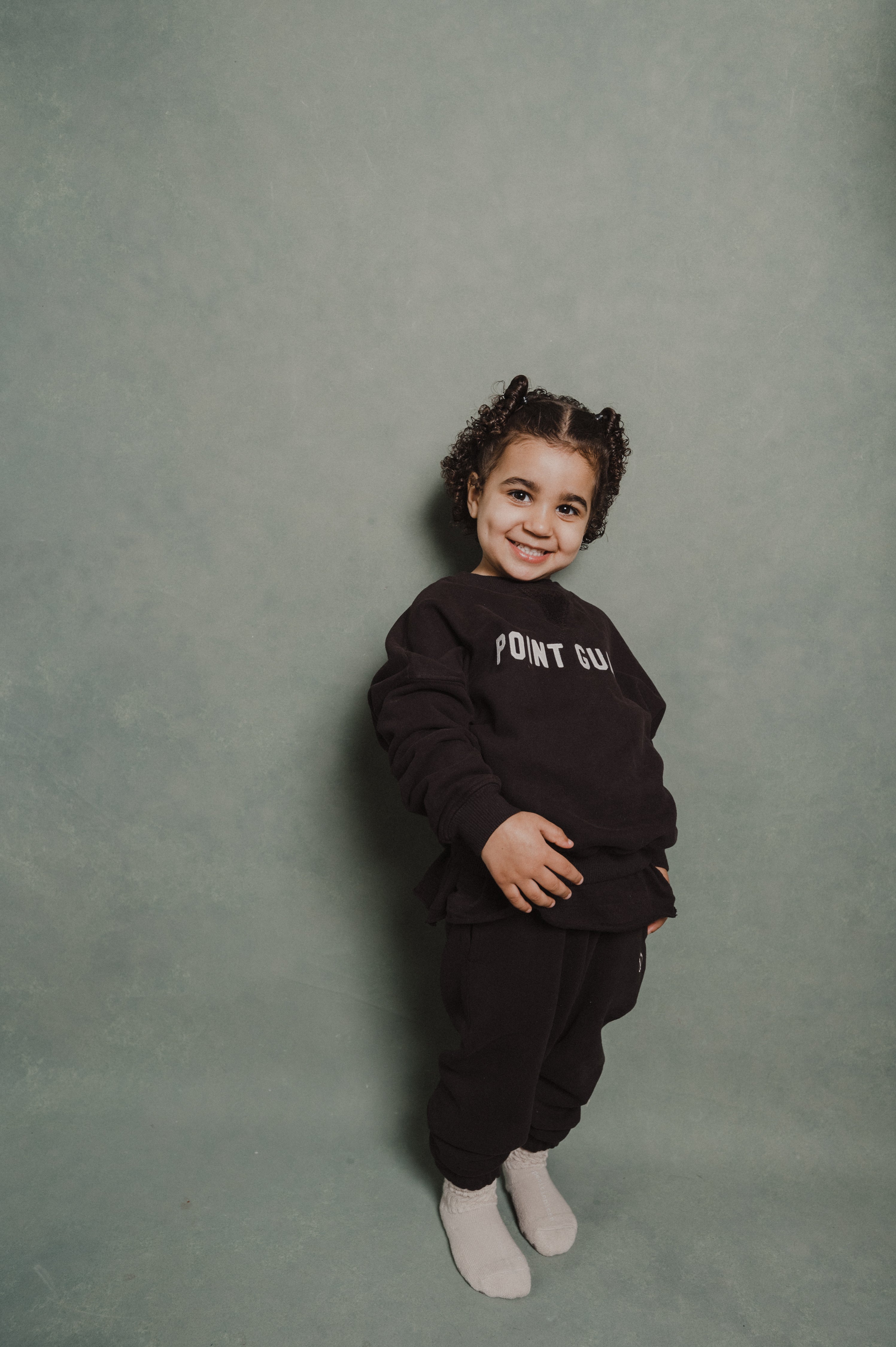 positionless point guard black sweatshirt and sweatpants on toddler